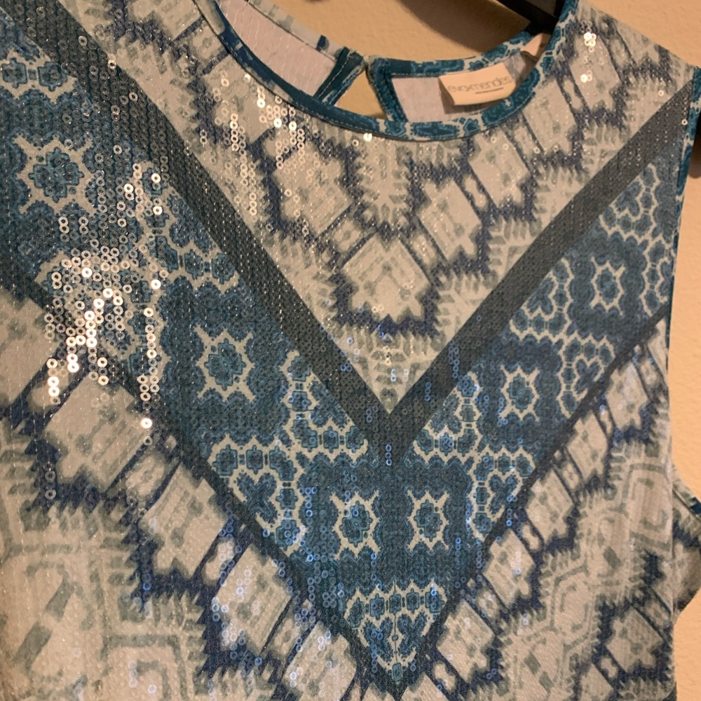 BEAUTIFUL Eva Mendes for NYCo blue sequin sleeveless dress XL